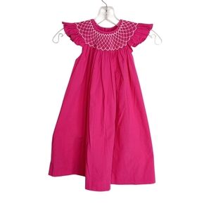 mom & me -Pink Ruffled Dress with smocked/beaded Detailing - Size 3T